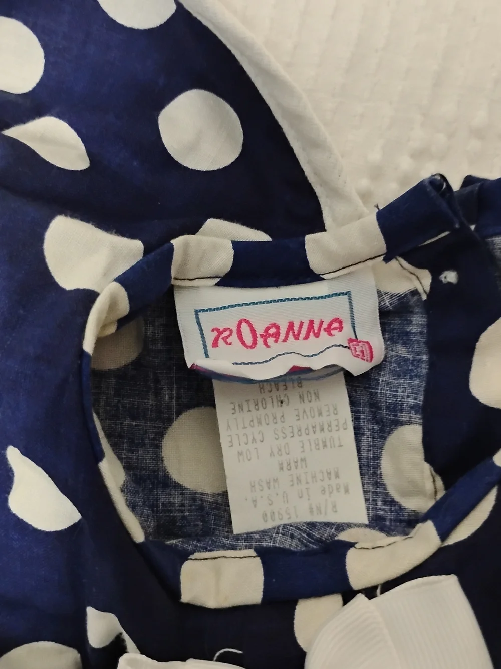 Vintage Blue Polka Dot Roanna Romper 18m Made In The USA